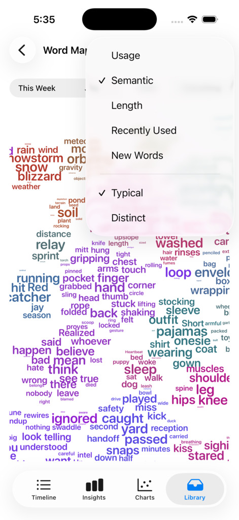 Word Map — your vocabulary laid out by meaning