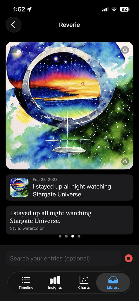 Reverie — dream-like images from your entries