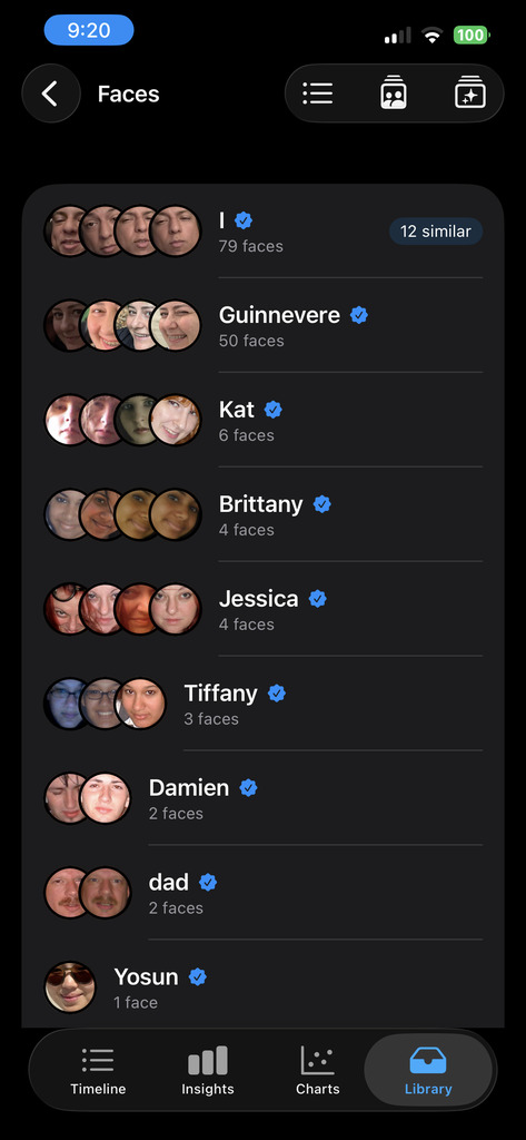 Faces - on-device face detection and association with the people you talk about