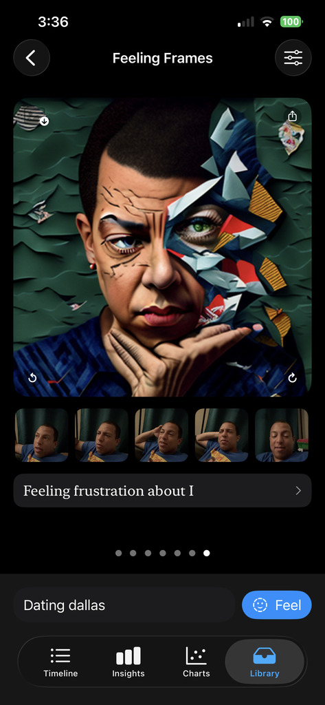 Feeling Frames — an entry re-imagined through its feelings