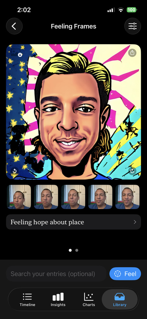 Feeling Frames — an entry re-imagined through its feelings