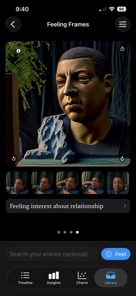 Feeling Frames — an entry re-imagined through its feelings