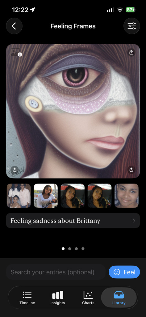 Feeling Frames — an entry re-imagined through its feelings