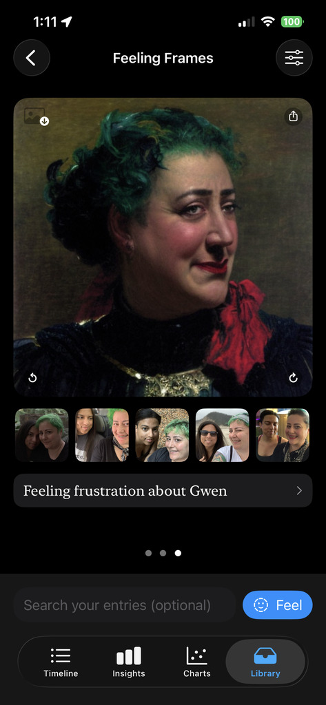Feeling Frames — an entry re-imagined through its feelings