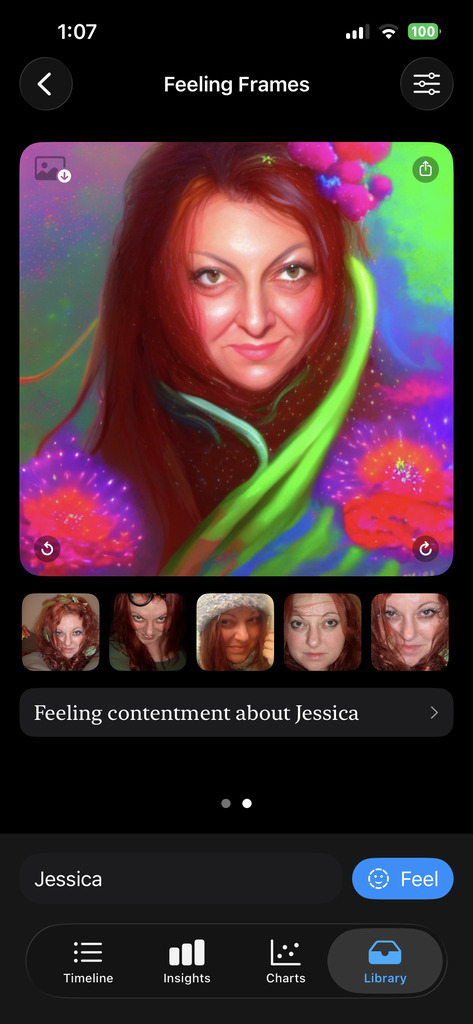 Feeling Frames — an entry re-imagined through its feelings