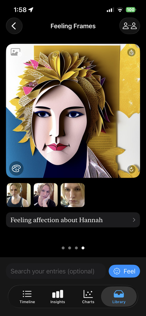 Feeling Frames — an entry re-imagined through its feelings