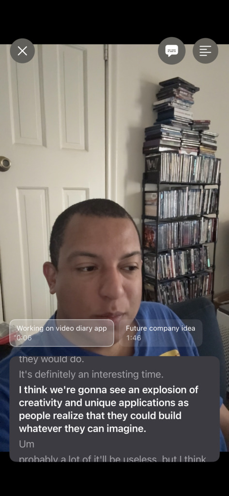 Player + entry view with tappable transcript