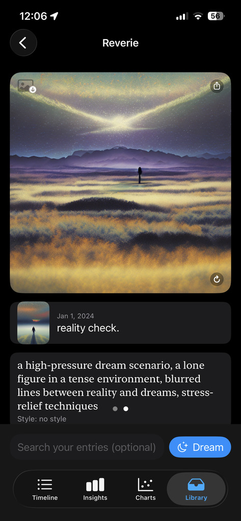 Reverie — dream-like images from your entries