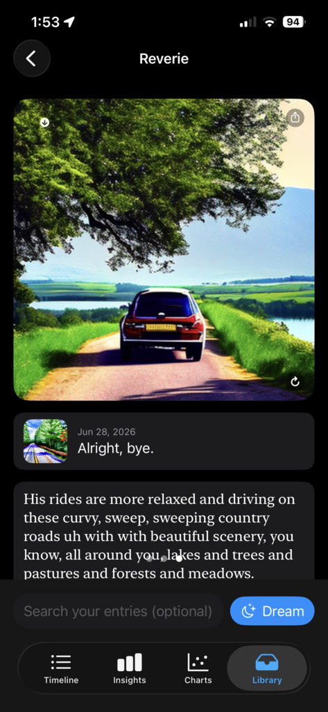 Reverie — dream-like images from your entries
